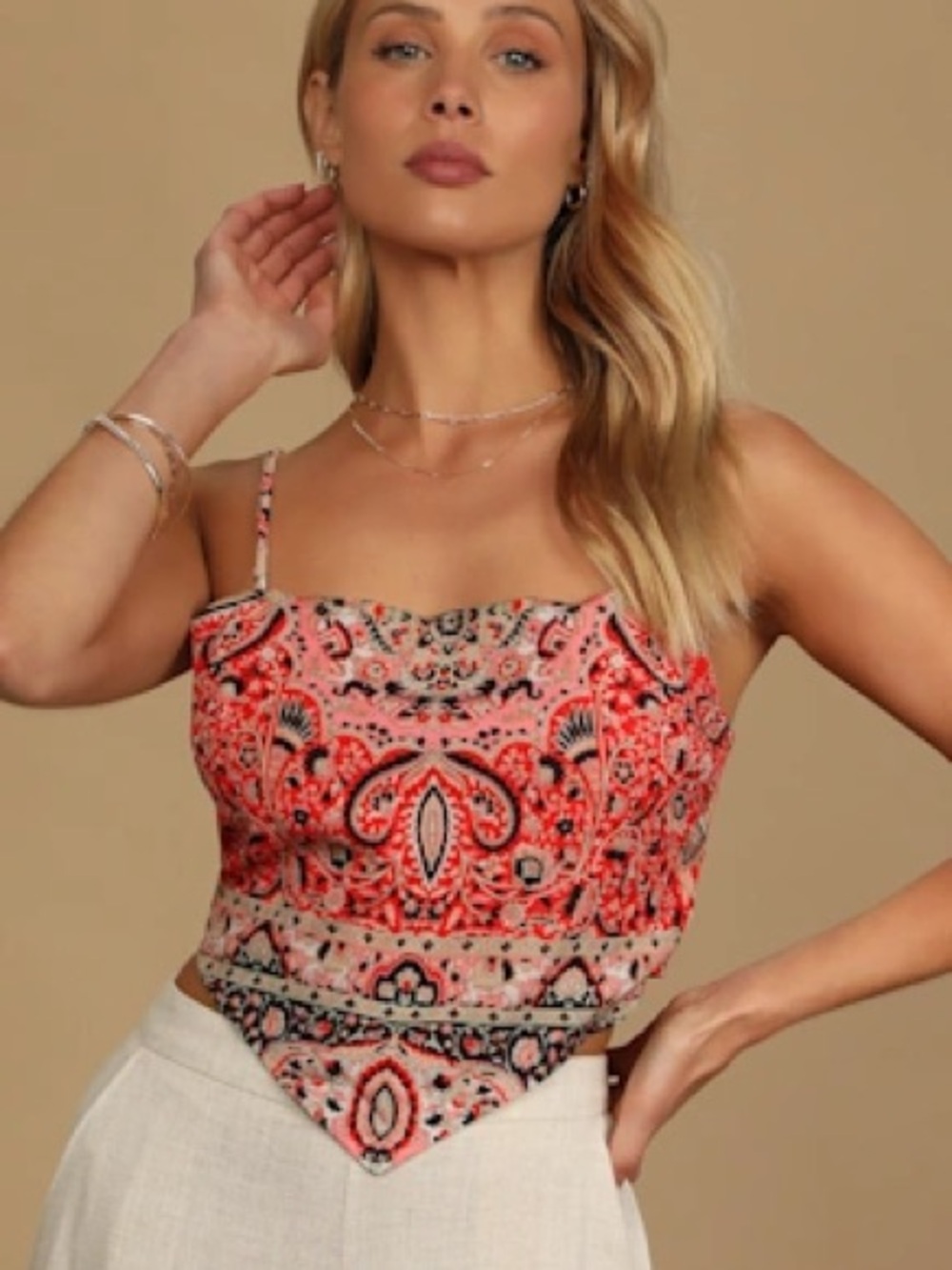 Lulus Desert Daze bandana crop top size small - Picture 1 of 5